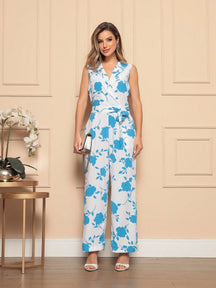 Macacão Longo Estampado Verônica Azul / P