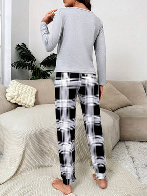 Pijama Longo Panda Xadrez Natalie