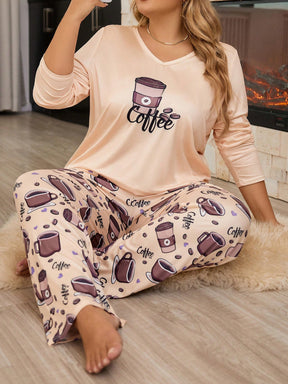 Pijama Longo Plus Size Coffe Yarin