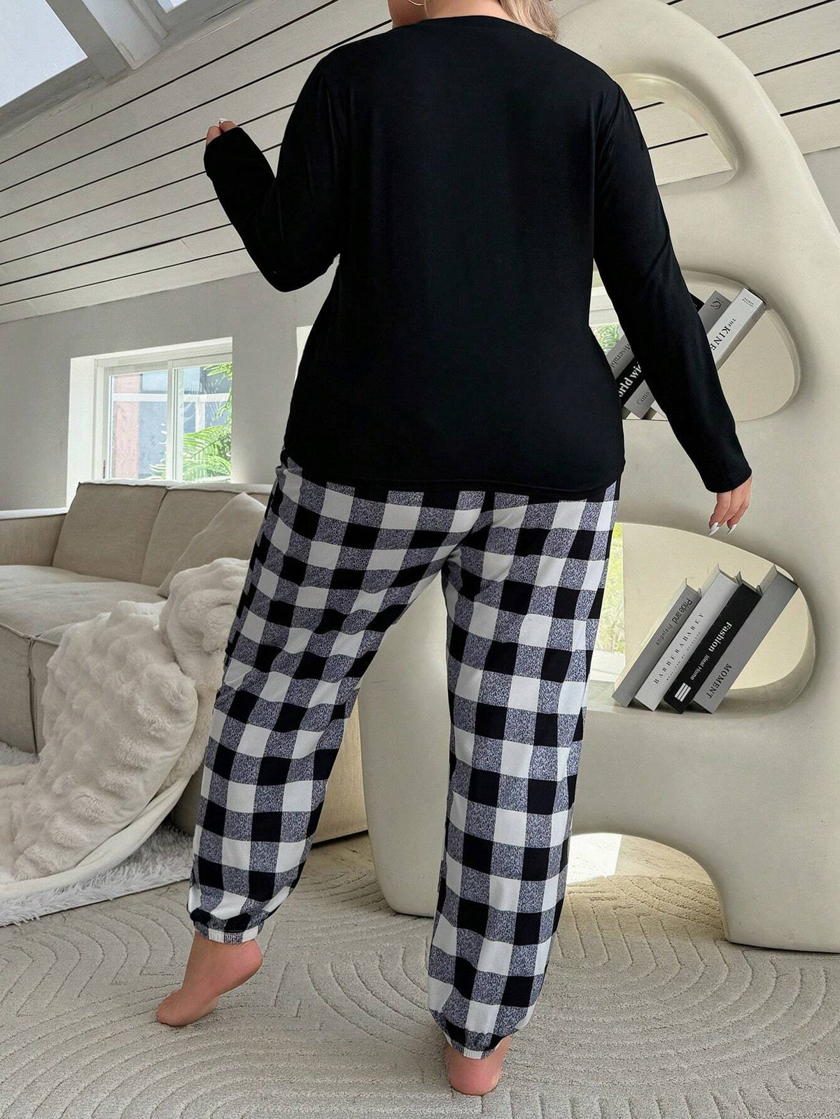 Pijama Longo Plus Size Xadrez Jordana