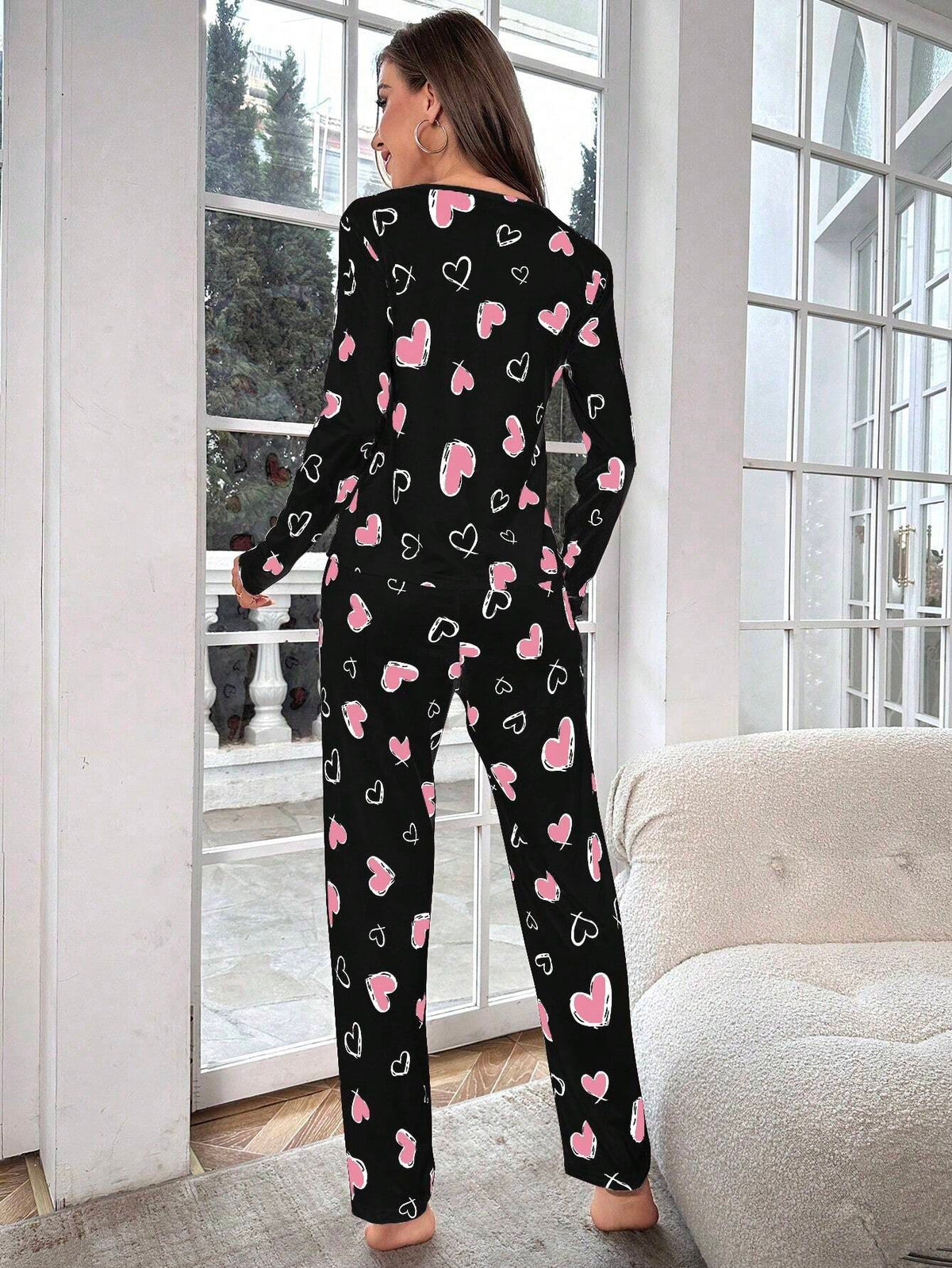 Pijama Longo Corações Kimberly