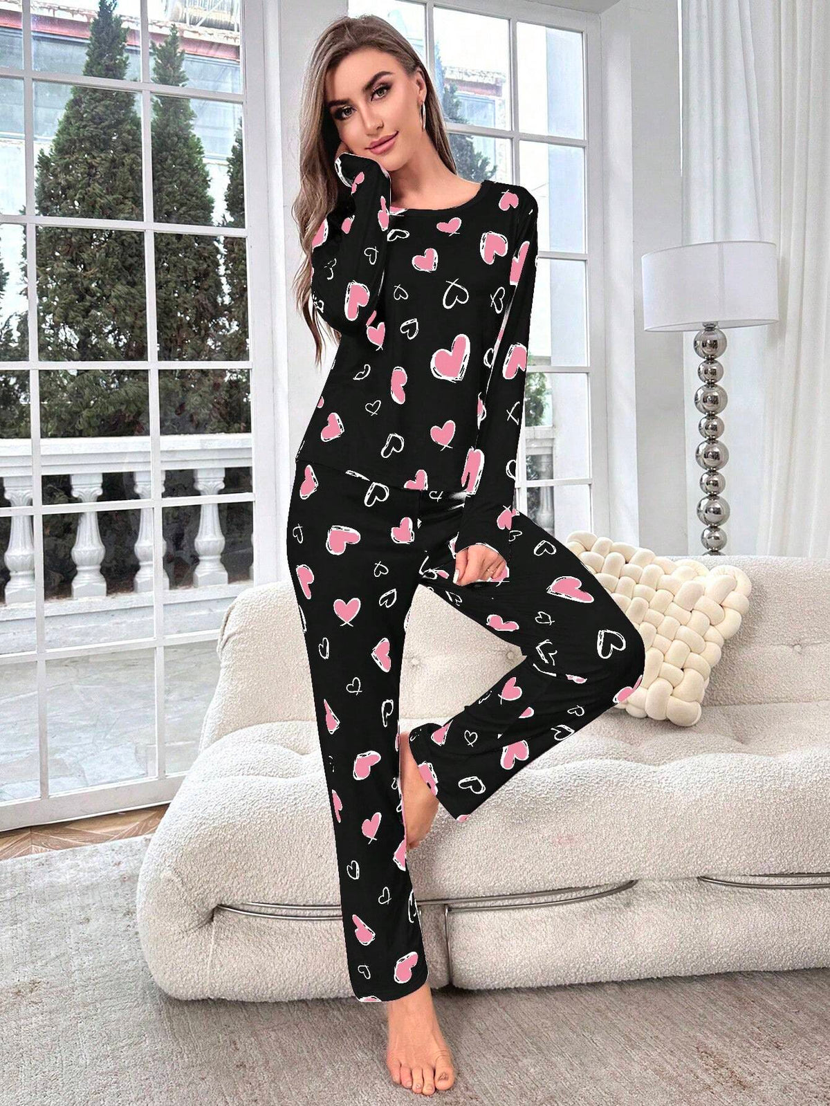 Pijama Longo Corações Kimberly