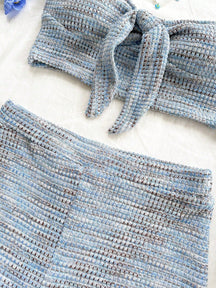 Conjunto Casual 2 Peças - Top Bandeau e Shorts Cintura Alta