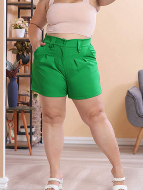 Short Alfaiataria Meia Coxa Plus Size Natali Verde / G1