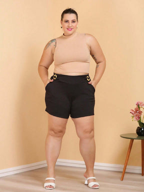 Short Crepe Com Bolso Plus Size Jaqueline