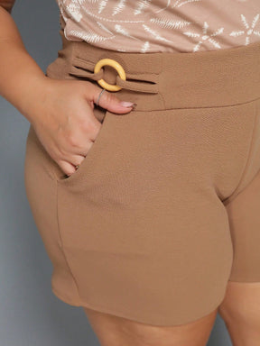 Short Crepe Com Bolso Plus Size Jaqueline
