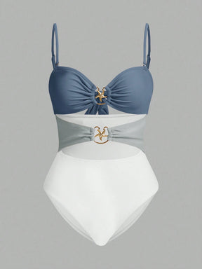 Conjunto De 3 Peças Maiô Com Decote Vazado E Saia Com Detalhe De Amarração Zuleica