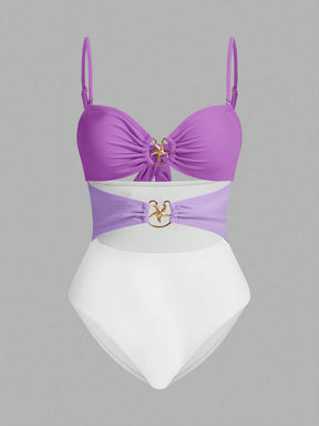 Conjunto De 3 Peças Maiô Com Decote Vazado E Saia Com Detalhe De Amarração Zuleica