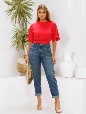 Blusa Cropped Com Manga Esvoaçante Natália
