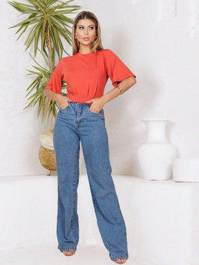 Blusa Cropped Com Manga Esvoaçante Natália