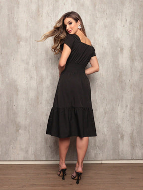 Vestido Plissado Caimento Solto Milena Vestidos Midi Femininos