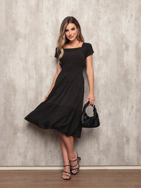 Vestido Plissado Caimento Solto Milena Vestidos Midi Femininos