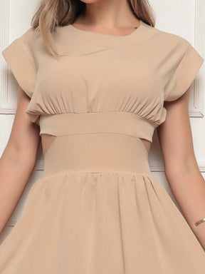 Vestido Curto Crepinho Com Fendas Lívia