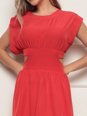 Vestido Curto Crepinho Com Fendas Lívia