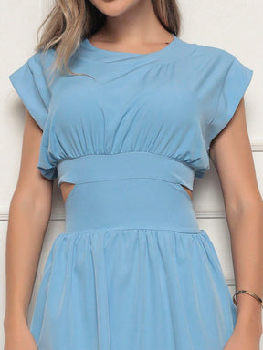 Vestido Curto Crepinho Com Fendas Lívia