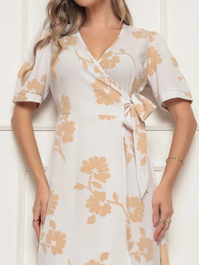 Vestido Longo Estampado Com Detalhe Transpassado Vanessa
