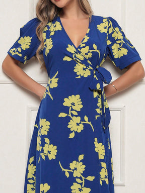 Vestido Longo Estampado Com Detalhe Transpassado Vanessa