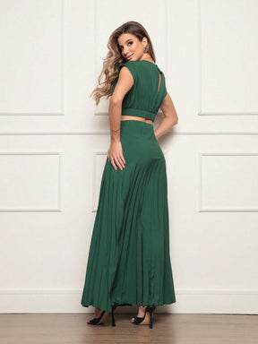 Vestido Longo Crepinho Acinturado Poliana Vestidos Longos Femininos