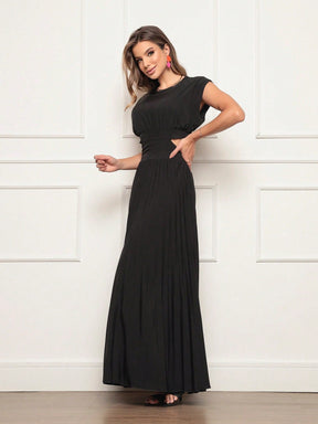 Vestido Longo Crepinho Acinturado Poliana Vestidos Longos Femininos