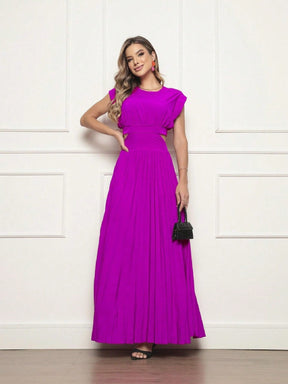 Vestido Longo Crepinho Acinturado Poliana Vestidos Longos Femininos