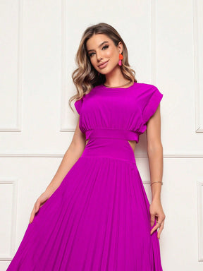 Vestido Longo Crepinho Acinturado Poliana Vestidos Longos Femininos