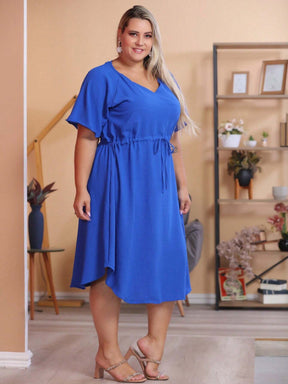 Vestido Com Manga Esvoaçante E Cinto De Amarração Bárbara