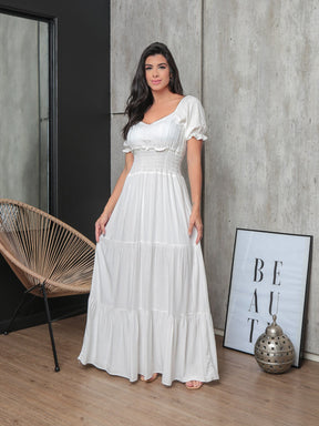 Vestido Longo Com Manga Bufante Emily Vestidos Maxi Femininos