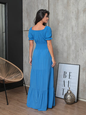 Vestido Longo Com Manga Bufante Emily Vestidos Maxi Femininos