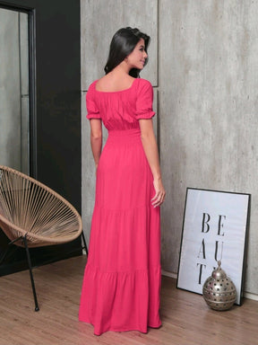 Vestido Longo Com Manga Bufante Emily Vestidos Maxi Femininos