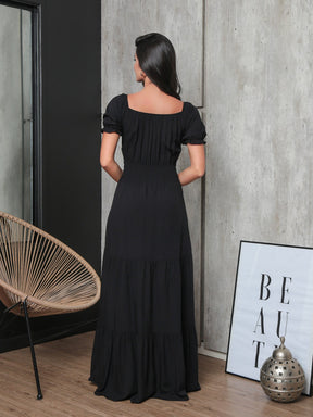 Vestido Longo Com Manga Bufante Emily Vestidos Maxi Femininos