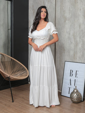 Vestido Longo Com Manga Bufante Emily Vestidos Maxi Femininos