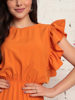 Vestido Longo Bainha Com Babado Thaís