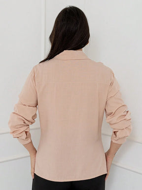 Camisa Estilo Social Com Manga Bufante E Botões Silvana