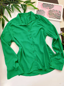 Camisa Social Manga Longa Com Botões Tatiane Verde Menta / P